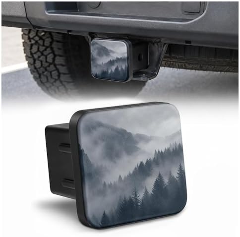 Hitch Cover Receiver Tube Hitch Plug Foggy Forest, Tool-Free Install Tow Hitch by Unknown