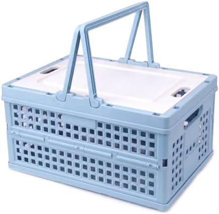 Collapsible Storage Crate, Foldable Plastic Basket by Vivikivi