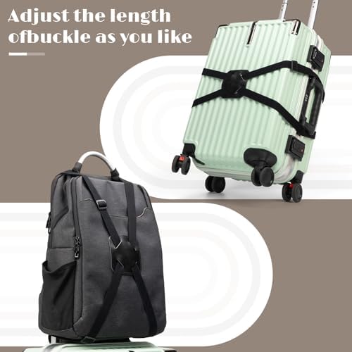 2 Pack Luggage Straps for Suitcases, Adjustable Elastic Travel Belt - Image 2