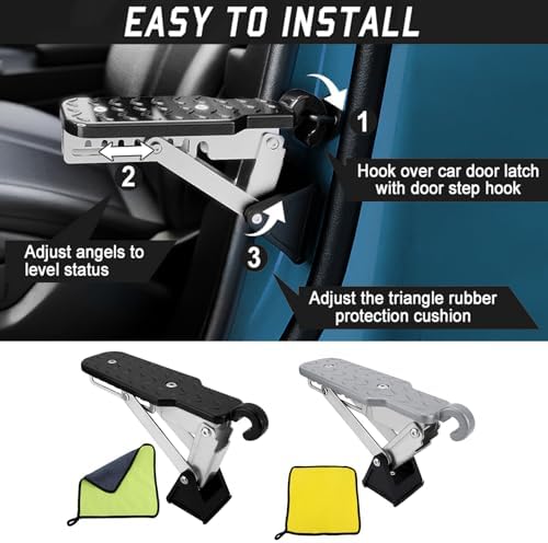 Folding Car Door Stool with 7 Adjustable Positions - Image 2