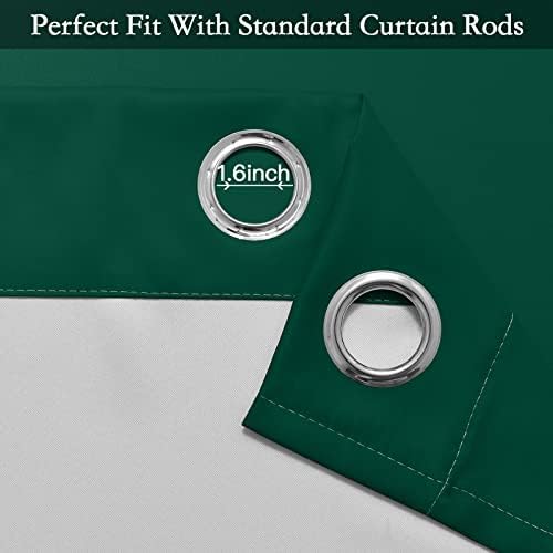 SimpleHome Ombre Dark Green to Grey White Curtains - Image 4