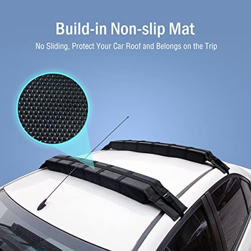 WOOWAVE Premium Kayak Roof Rack Pads Universal Soft Car Roof Rack Carrier - Image 4