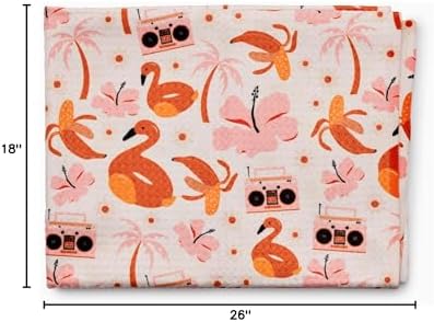 Wildflowers Microfiber Kitchen Towels | Flamingo Flowers | Waffle Fabric Tea - Image 6