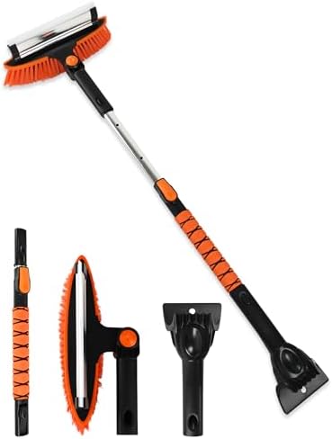 41" Extendable Ice Scrapers for Car Windshield 2-in-1 Snow Brush for Car Snow by BFONS