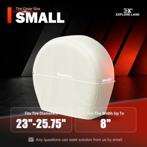 Explore Land Tire Covers 4 Pack Fit Tire Diameters 23-25.75 inch, Off White - Image 6