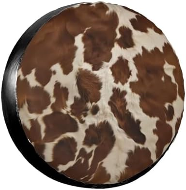 Brown Animal Print Spare Tire Covers Cow Cute Dust-Proof Universal Wheel Tire by MAGIFUN
