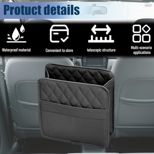 Car Seat Back Organizer, Leather Automotive Backseat Hanging Storage Pocket - Image 3