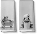 2 Pcs Funny Frog Hand Towels for Bathroom Decor, Gifts for Women & Kids by QIBAJIU