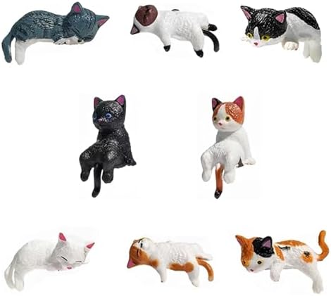 8 Pcs Cute Cat Car Accessories Funny Resin Cat Figurines by Twpribarn