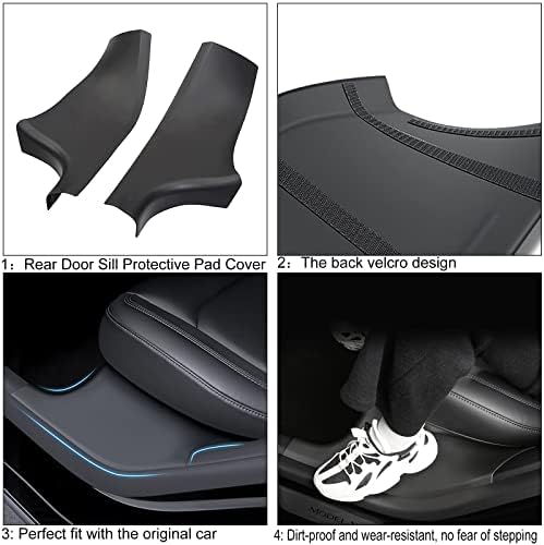 FASTCHE for Tesla Model Y Door Sill Protector 5 Seater Rear Door Car Pedal Kick - Image 3