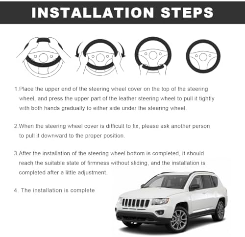 Car Steering Wheel Cover, 15 Inch Anti-Slip Breathable Leather Auto Steering - Image 6