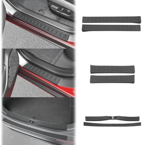 Door Sill Guards Kit Fit for 2019-2025 Toyota RAV4 Accessories Rear Bumper by Utiiy