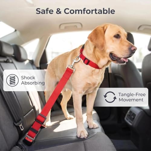 Dog Car Adjustable Seatbelts, 4 Pack Dog Seat Belt - Image 4