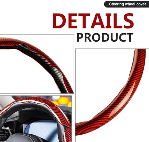 3pcs Universal Carbon Fiber Steering Wheel Cover - Image 3