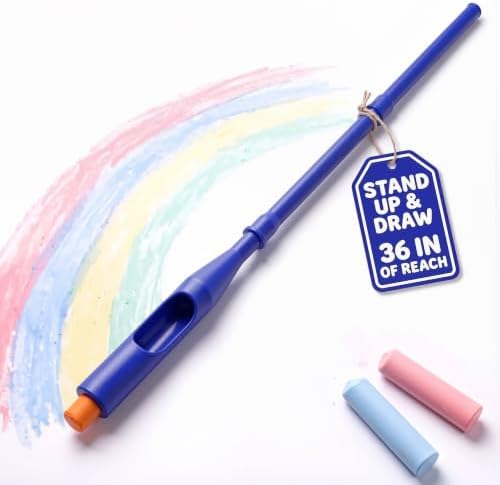 Sidewalk Chalk Holder for Kids and Toddlers – Stand-Up Outdoor Chalk Stick by WalkieChalk