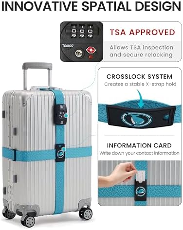 Travelkin Luggage Straps TSA Approved, Suitcase Straps - Image 2
