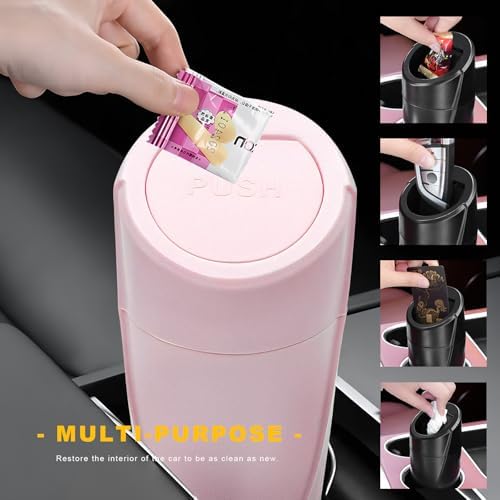 Car Trash Can Bin with Lid, Leakproof Portable Garbage Trash Bin Mini Cup - Image 5