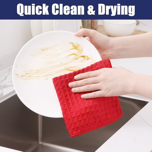 Homaxy Microfiber Waffle Weave Kitchen Towels, 8 Pack - Image 4