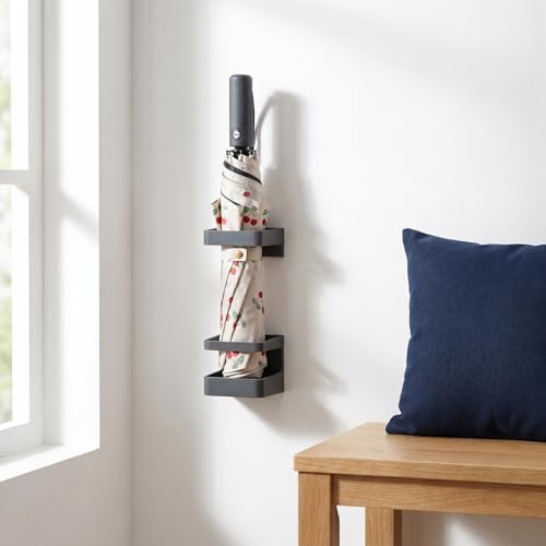 DOITOOL 2 Pcs Wall Mounted Umbrella Holder No Punching Storage Rack Umbrella - Image 2