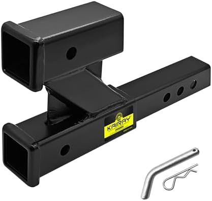 KAIRAY Double Hitch Receiver, 2 inch Trailer Dual Hitch Extension Riser by KAIRAY