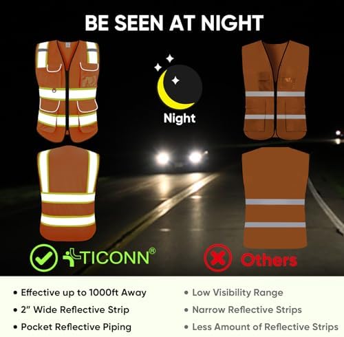 TICONN High Visibility Reflective Safety Vest - Image 3