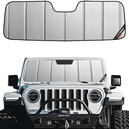 Pigenius Windshield Sun Shade for Jeep Wrangler 2007-2010 Window Sunshade by Pigenius