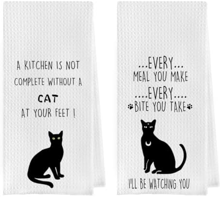Cat Gifts Dish Towels Set by Geqtt