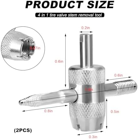 DXNQ 2PCS 4-Way Valve Core Tool Tire Valve Tools, 4-in-1 Tyre Valve Core Tool - Image 2
