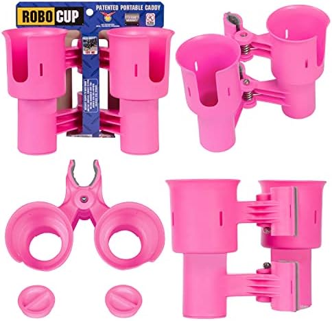 ROBOCUP, Patented Clamp On Boat Cup Holder |Multifunction Dual Drink Caddy by RoboCup