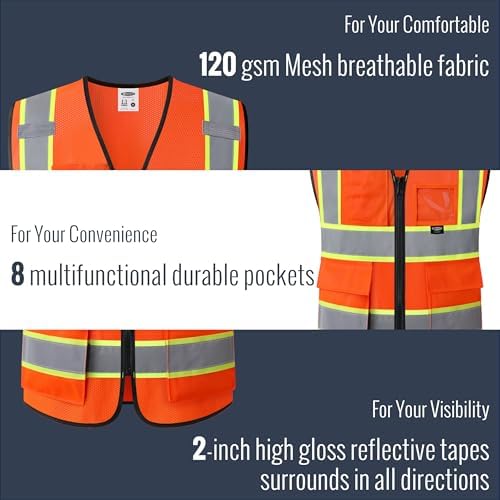 JKSafety Safety Vest for men women Hi Vis Vest - Image 4