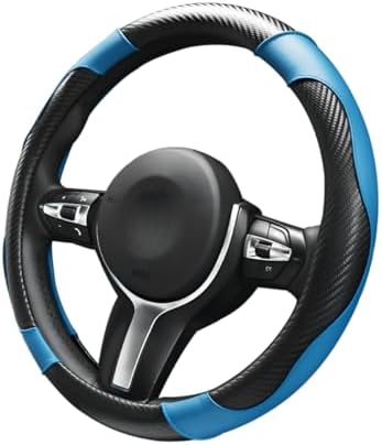 Car Steering Wheel Cover, 15 inch Carbon Fiber Microfiber Leather Elastic by Unknown