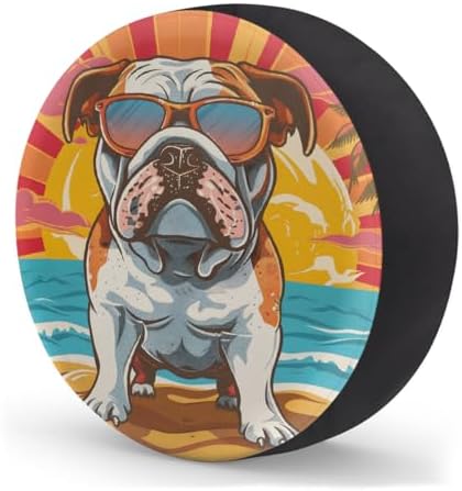 Spare Tire Cover for RV Trailer, Beach Ocean Dogs Puppy Waterproof Sun Leather - Image 2