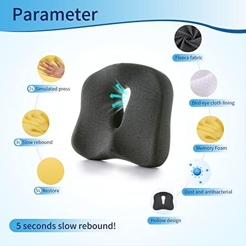 Memory Foam Seat Chair Cushion for Relieves Back Sciatica Pain Tailbone Pain - Image 3