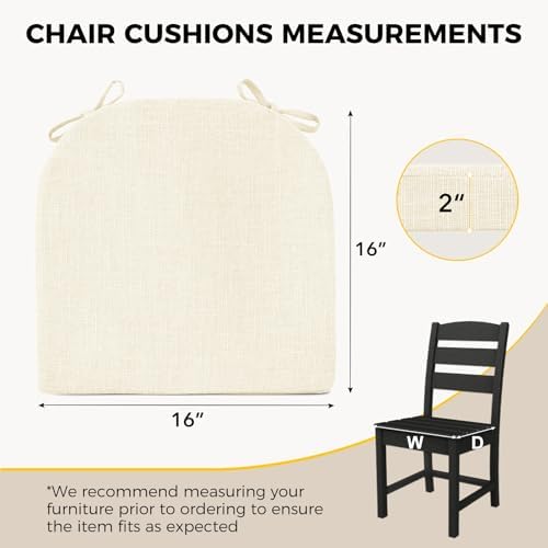 downluxe Indoor Chair Cushions for Dining Chairs, Soft and Comfortable Textured - Image 2