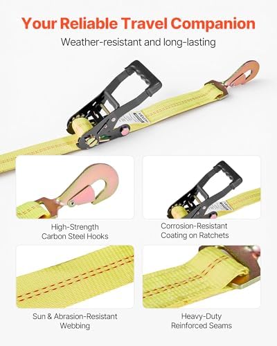 VEVOR Wheel Chock Tie-Down Kit, Tire-Style Trailer Tie Down Strap, Car Tie Down - Image 6
