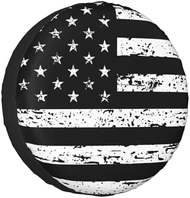 Spare Tire Cover Vintage American Flag by TGKBRMEA