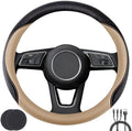 Car Steering Wheel Cover, Non-Slip Leather Protector by KANYO-AUTO