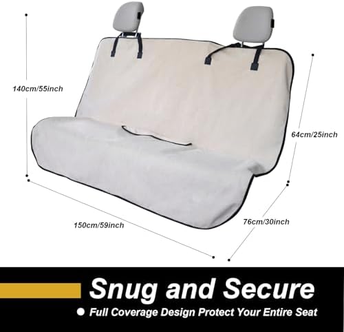 Back Seat Cover for Car Trucks Van SUV Jeep, Waterproof Rear Bench Towel Seat - Image 4
