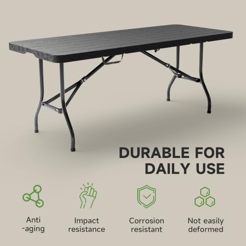 Heavy Duty Folding Table, Sturdy Portable Foldable Table - Image 4