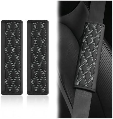 2PCS Car Seat Belt Cover Pads, Leather Seatbelt Covers Protect Shoulder and by wedfish