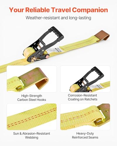 VEVOR Wheel Chock Tie-Down Kit, Tire-Style Motorcycle Tie-Down System, Car Kit - Image 6