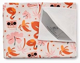 Wildflowers Microfiber Kitchen Towels | Flamingo & Smiley Faces Pattern| Waffle by FlourishPetProducts