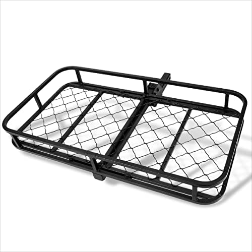 48" X 25.5" X 6" Carbon Steel Fold-Up Cargo Luggage Carrier Basket Fits 2" Tow by PMPERFORMOTOR
