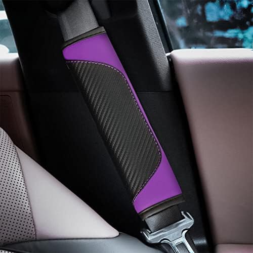 AUCELI 2PCS Carbon Fiber Car Seat Belt Cover, Breathable Leather - Image 6