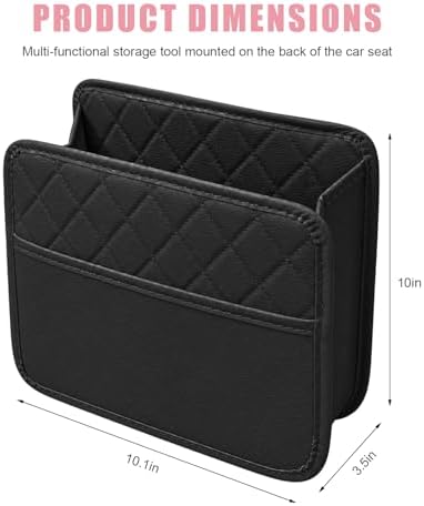 Car Seat Back Organizer, Durable Leather Trash Bag Hanging Backseat Organizer - Image 2
