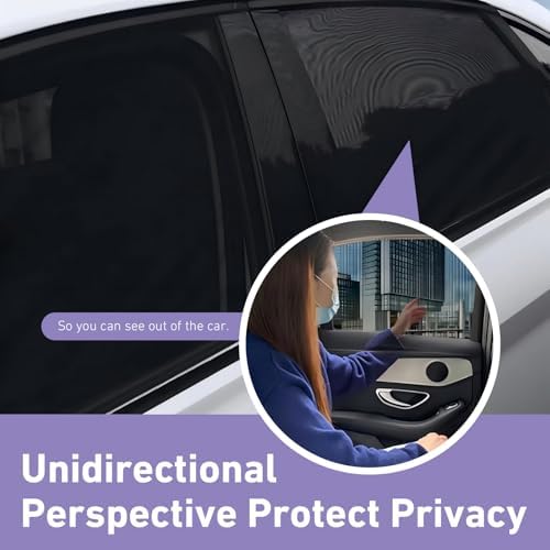 4PCS Car Window Shades, Mesh Side Window Sun Shade, Stretchy Front Rear Window - Image 5