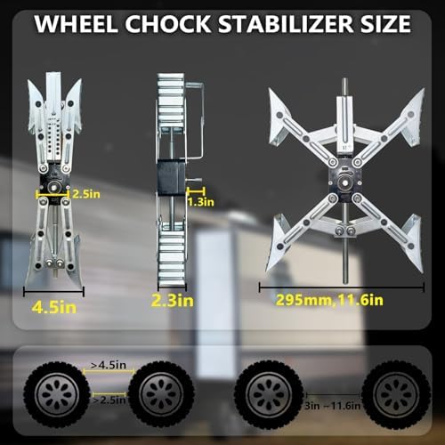 Camper X-Shaped Wheel Chock Stabilizer, 2 Sets RV Stabilizer Wheel Chock Scissor - Image 2