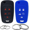 2Pcs Silicone 5 Buttons Key Fob Cover Remote Case Keyless Protector Compatible by GFDesign