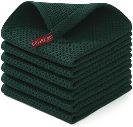 Homaxy 100% Cotton Waffle Weave Kitchen Dish Cloths 6-Pack by Homaxy