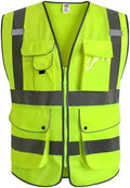 JKSafety Safety Vest for Men Women Reflective Hi Vis JK150 Yellow L by JKSafety